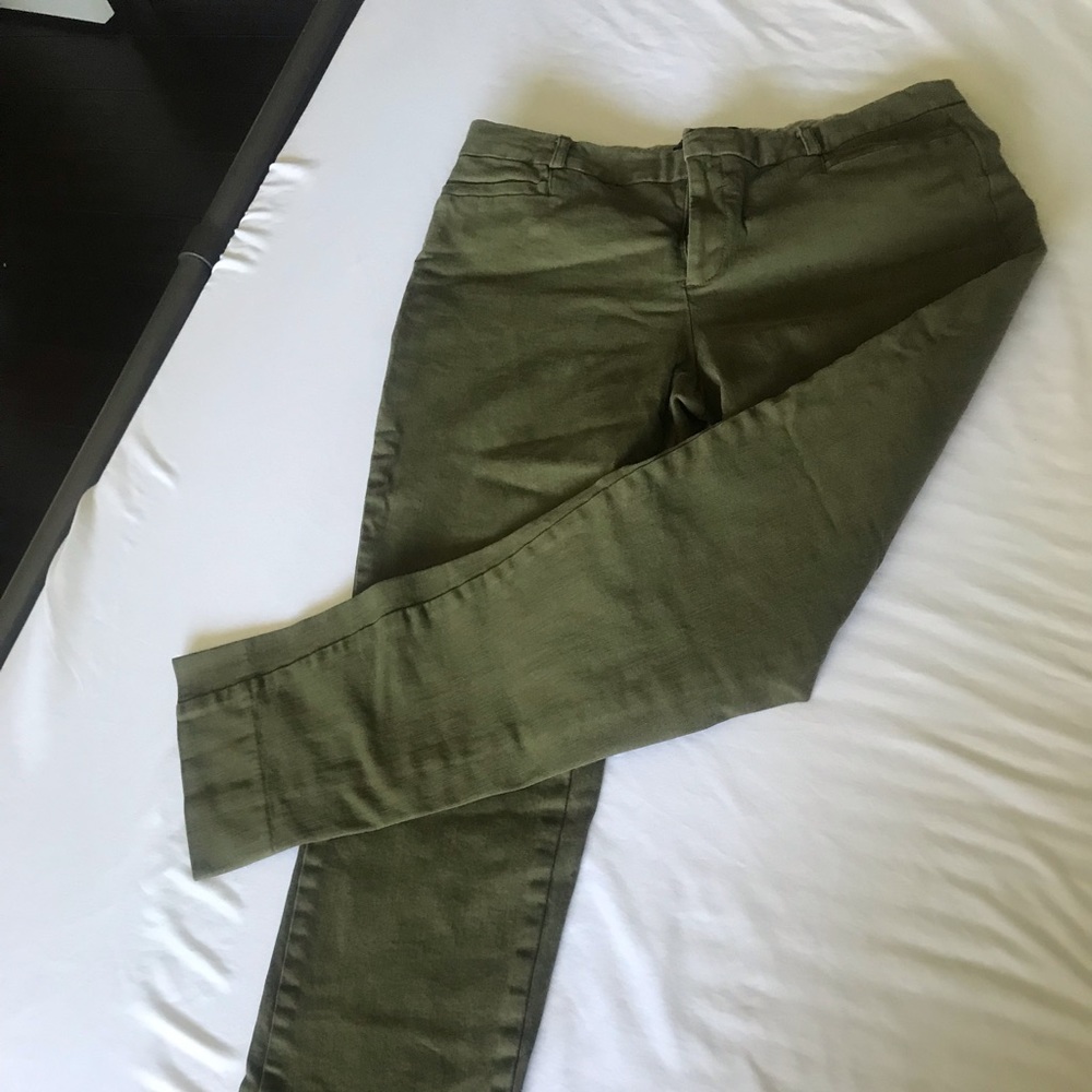 Olive green ankle work pants